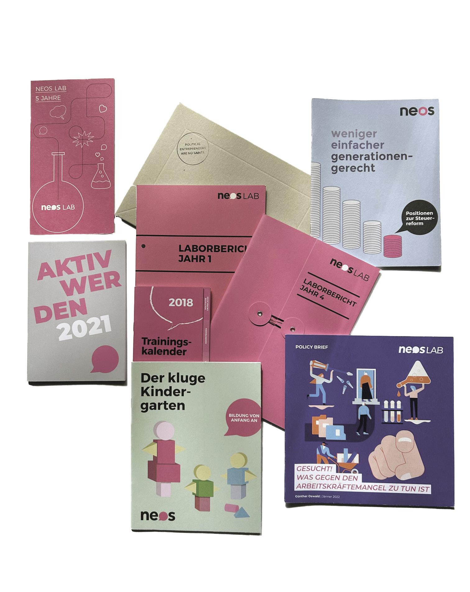 Selection of NEOS campaign publications and printed materials