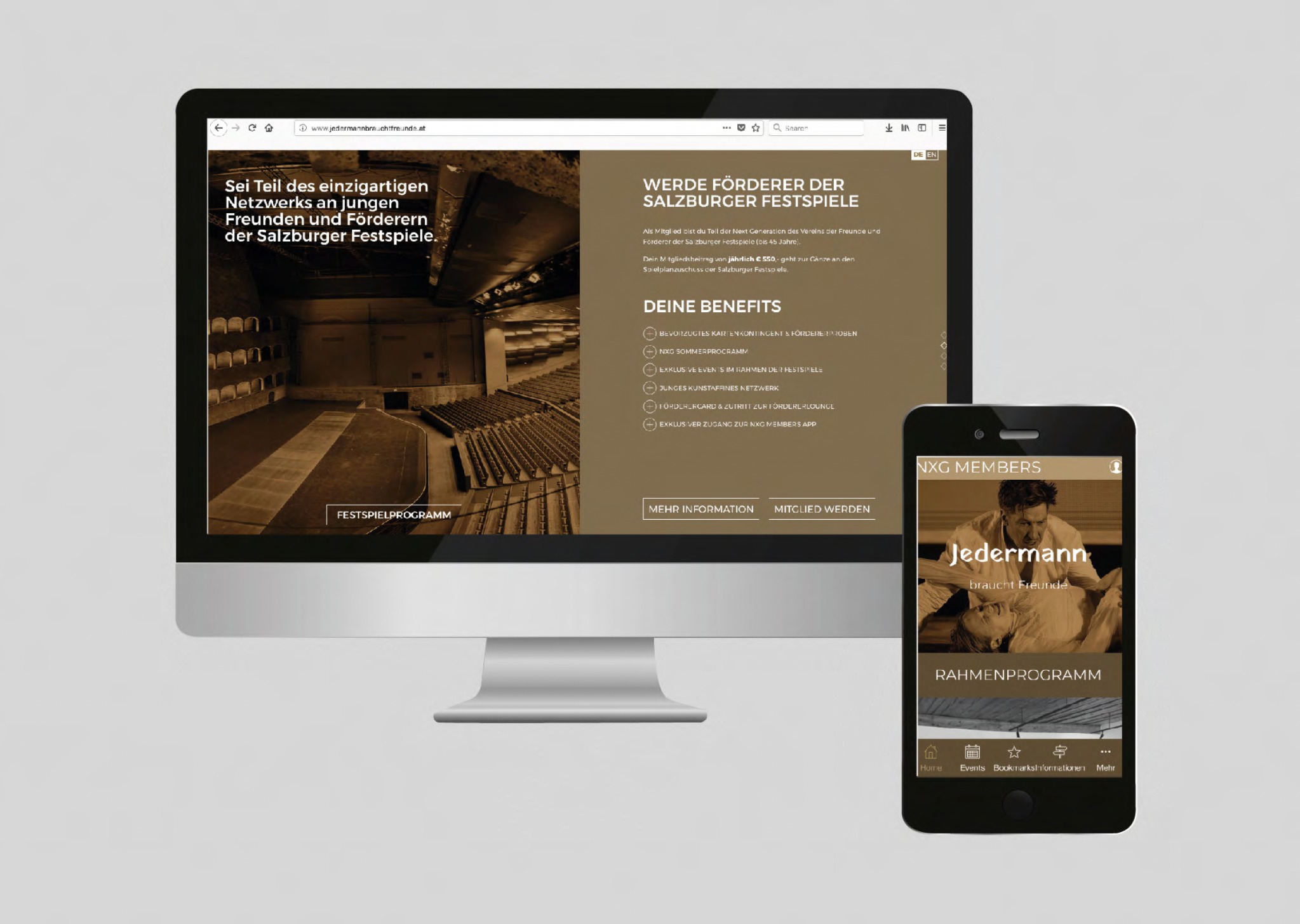 Responsive digital experience for Salzburg Festival Friends NXG