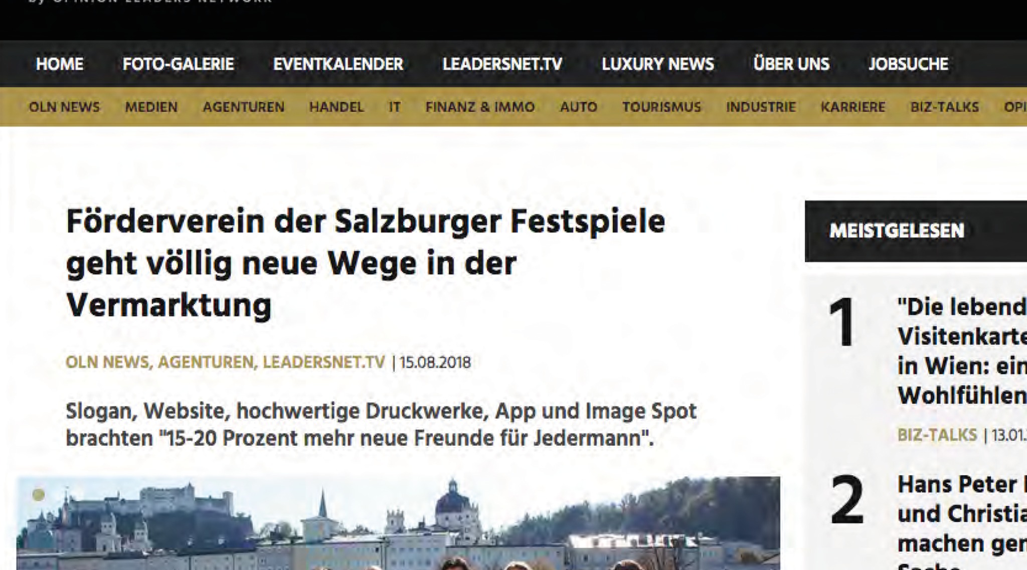 Press coverage reporting growth in new Salzburg Festival supporters